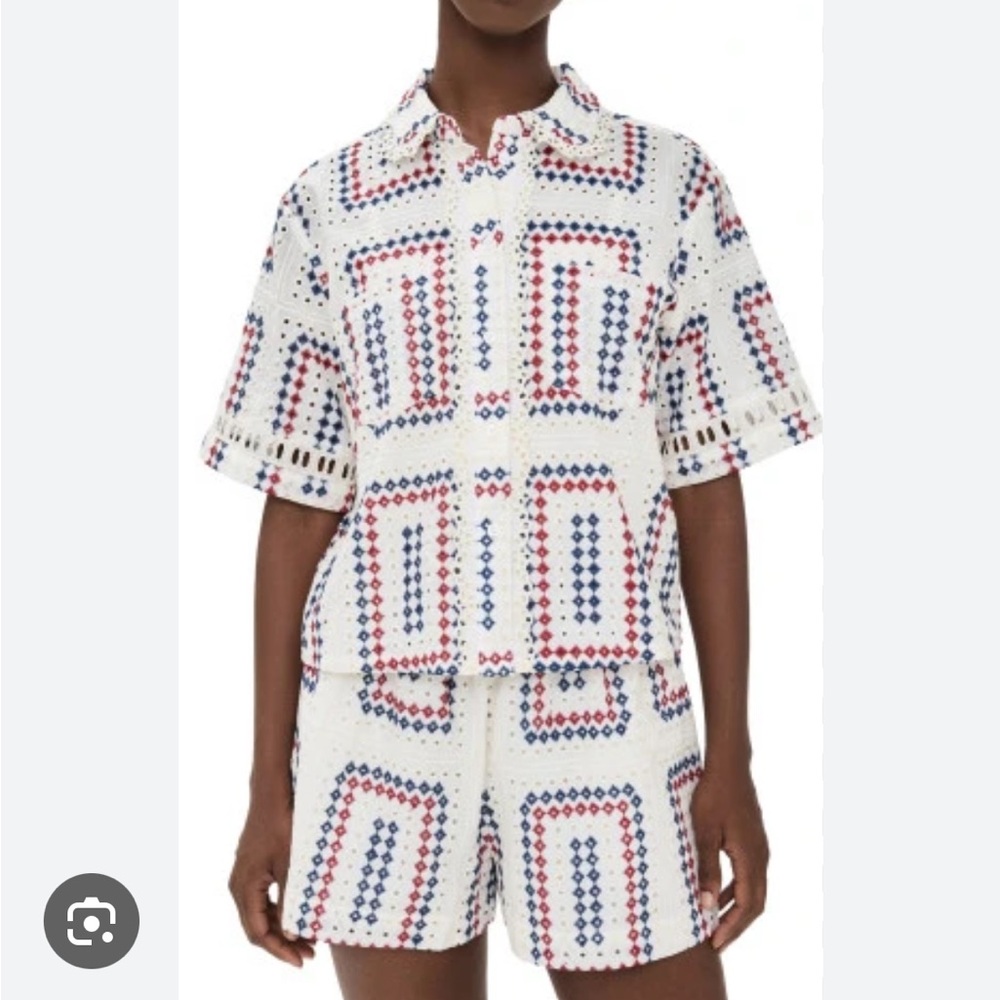 Hill House Annette Top Geo Eyelet